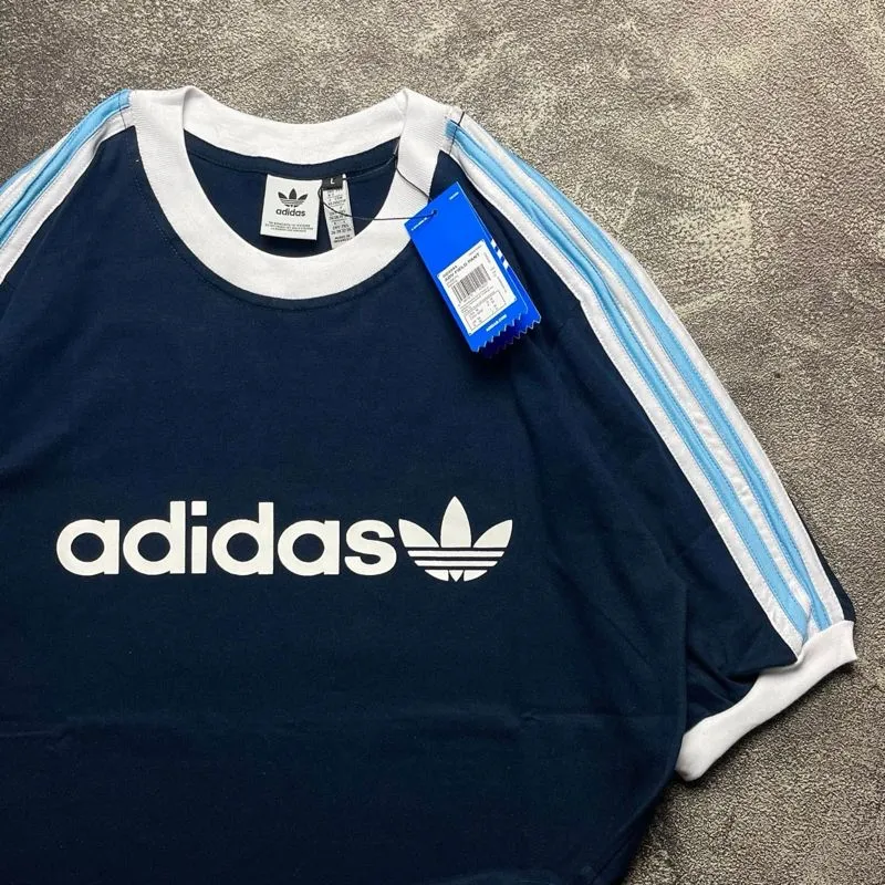 Adidas Vintage T-shirt Pria navy blue photo 1