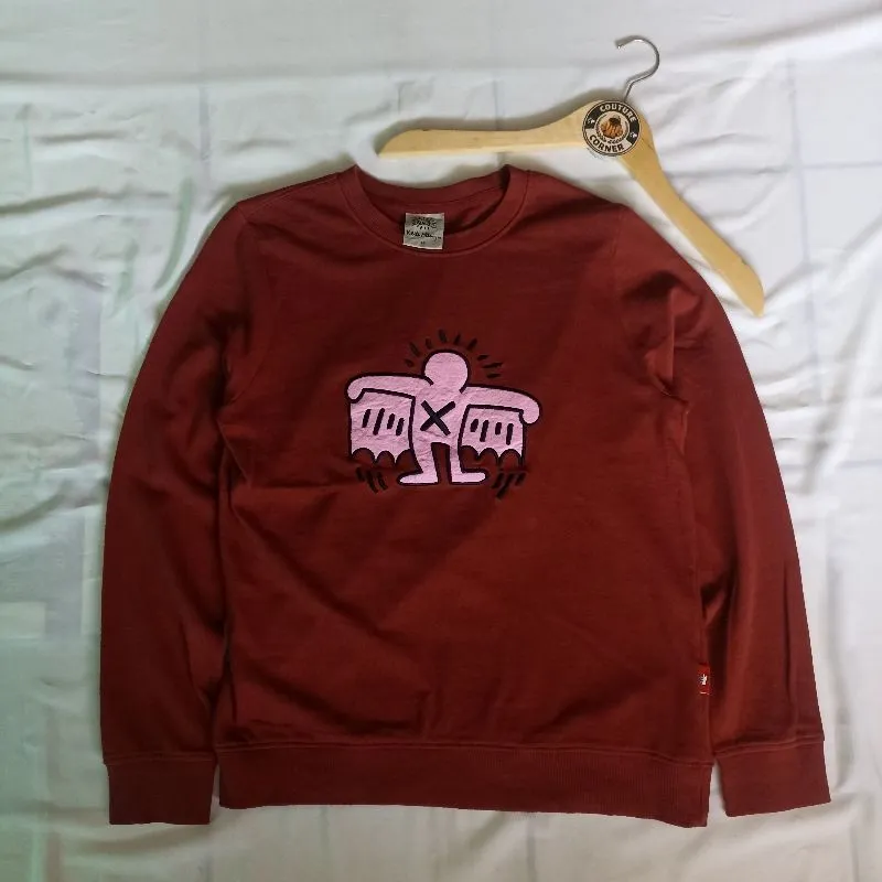 Keith Haring Casual Sweatshirt Pria burgundy photo 1