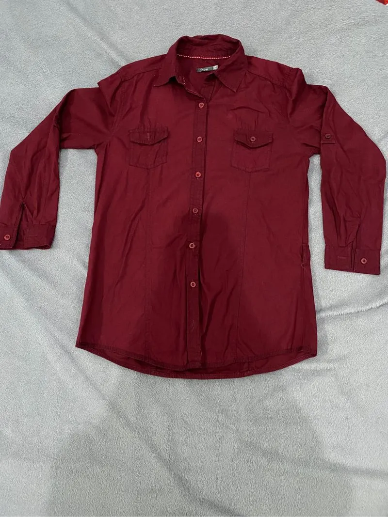 Casual T-shirt Wanita burgundy photo 1