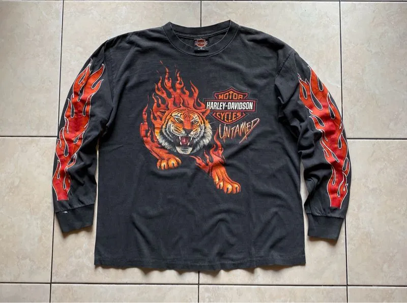Harley Davidson Vintage Grunge T-shirt Pria black photo 1