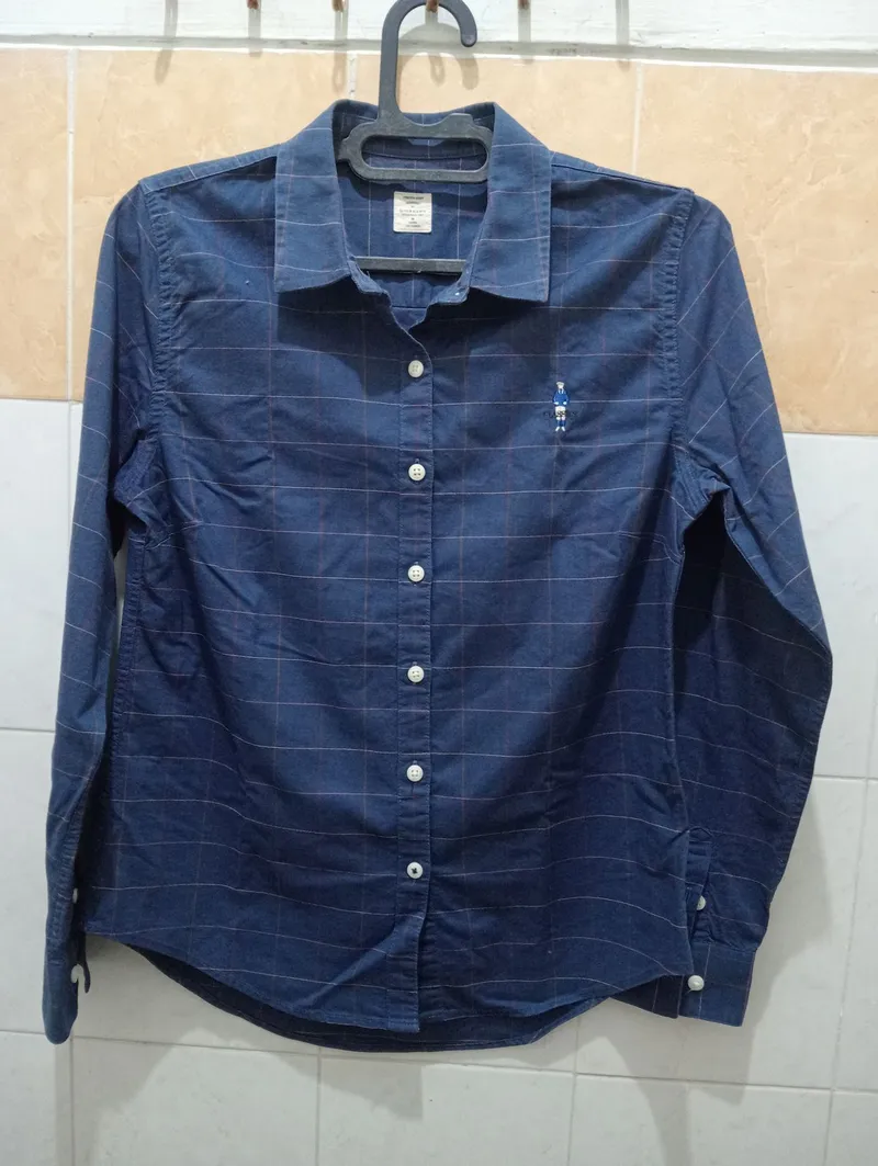 Giordano Reworked Shirt Wanita blue photo 1