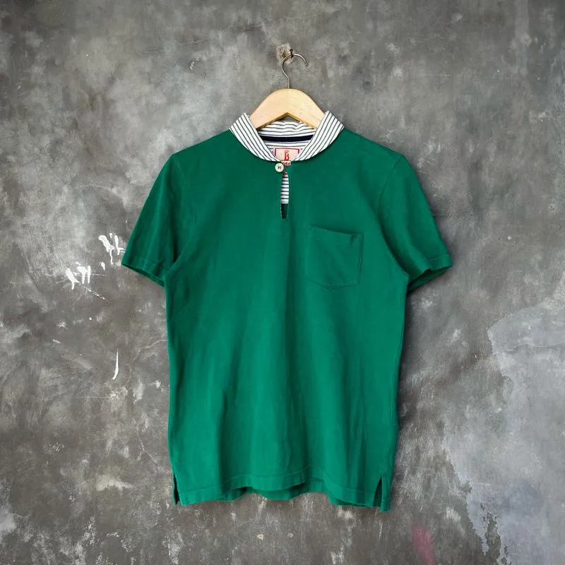 Baracuta Luxury Minimalist Polo shirt Pria white green photo 1