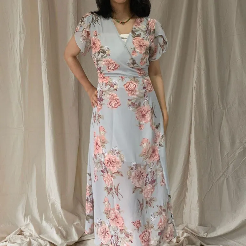 Casual Summer dress Wanita pink blue photo 1