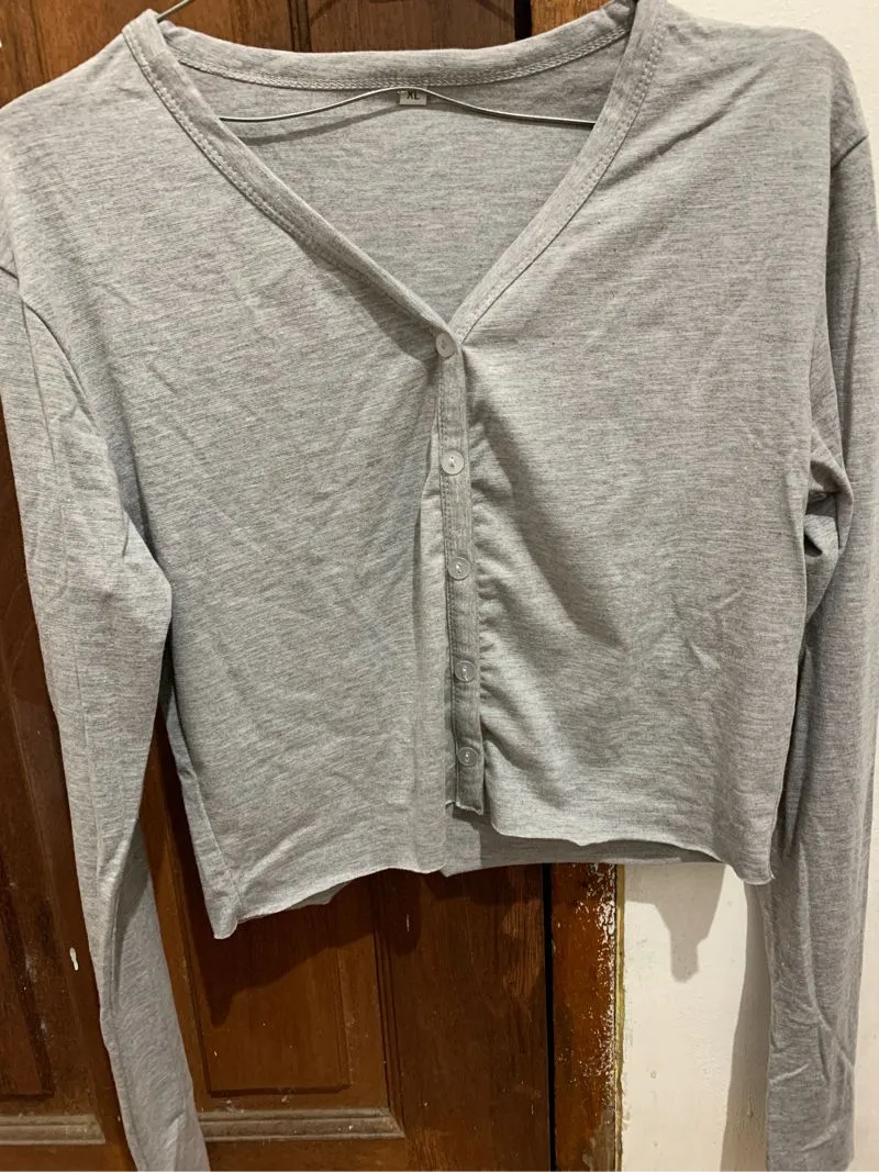 Casual Cardigan Wanita gray photo 1