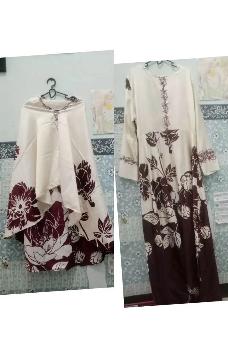 Casual Maxi dress Wanita cream photo 1