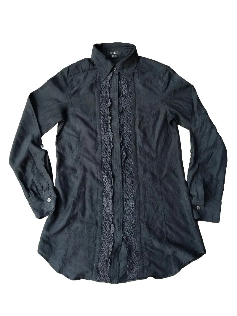 Atsuro Tayama Goth Casual Shirt Wanita black photo 1