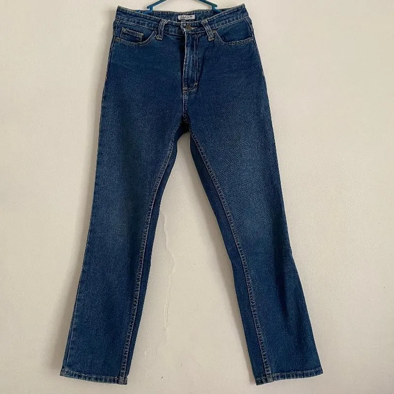 Casual High waisted jeans Wanita navy blue photo 1