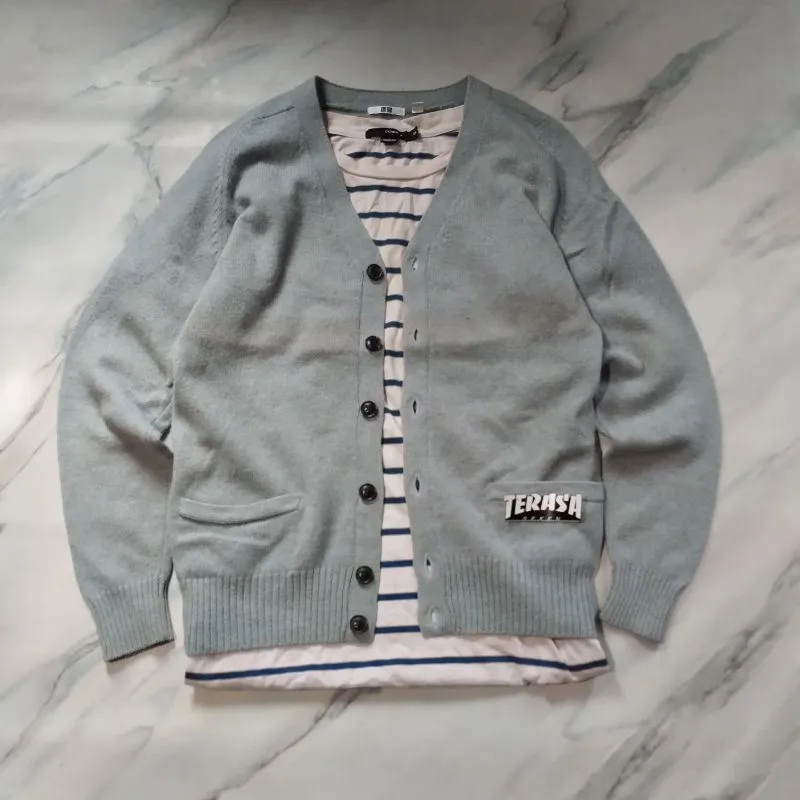 Uniqlo Casual Cardigan Pria blue photo 1