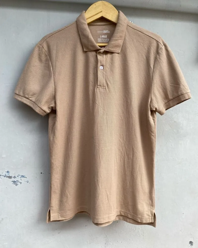 Giordano Minimalist Casual Polo shirt Pria tan brown photo 1