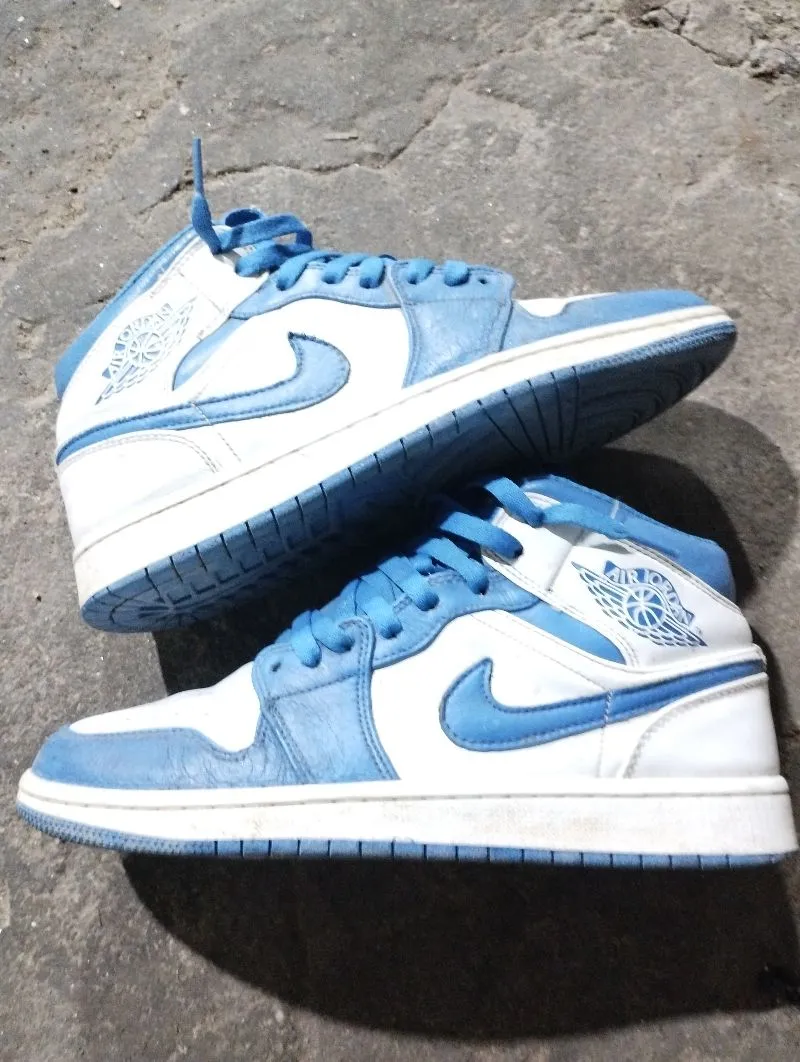 Nike Casual Boots Pria white blue photo 1