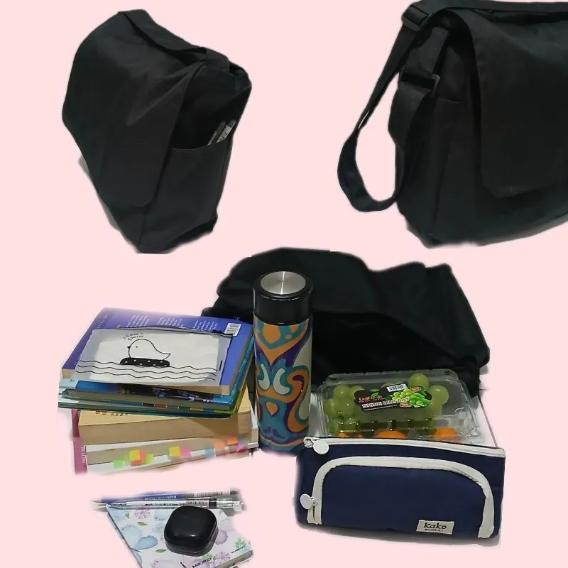 Sportswear Casual Shoulder bag Wanita black photo 1