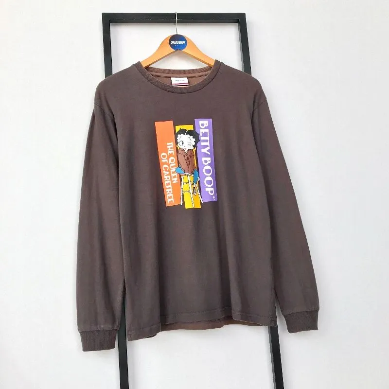 Betty Boop Vintage Casual T-shirt Pria brown photo 1