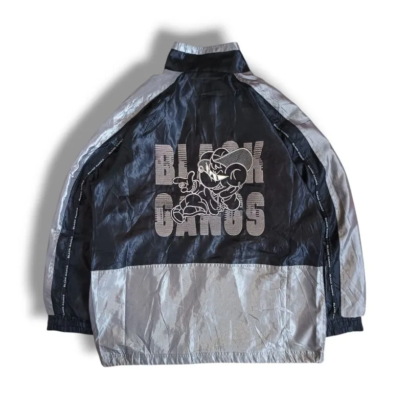 Vintage Streetwear Windbreaker Pria silver black photo 1