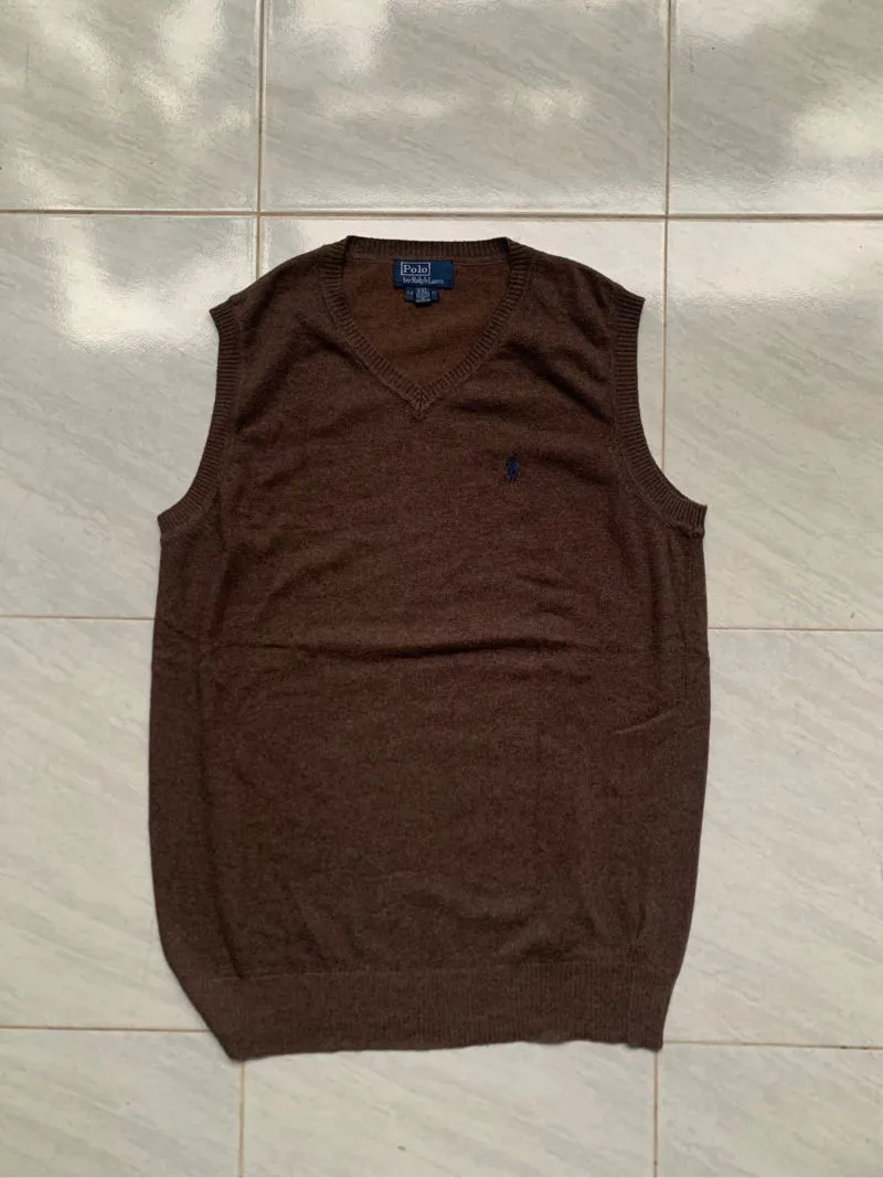 Polo Ralph Lauren Minimalist Casual Vest Pria brown photo 1