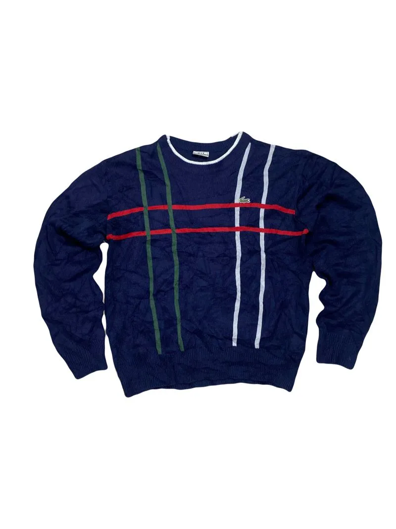 Lacoste Vintage Casual Sweater Pria white blue photo 1