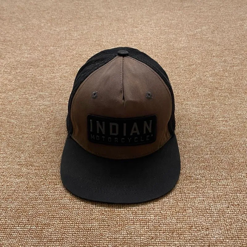 Vintage Biker Hat Pria brown black photo 1