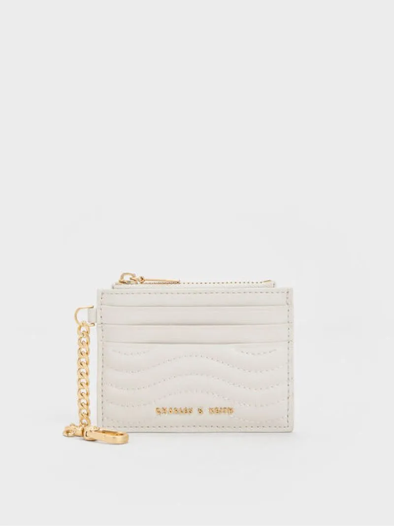 Charles and Keith Luxury Minimalist Wallet Wanita white photo 1