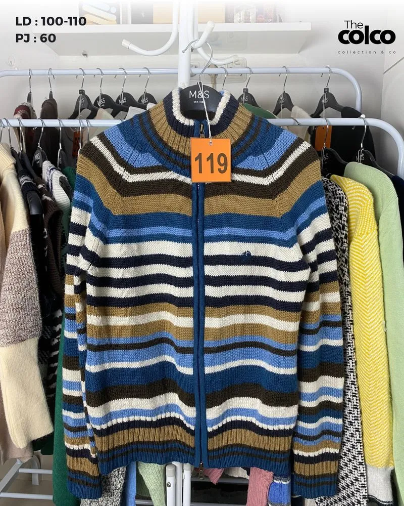 Casual Sweater Wanita white navy photo 1