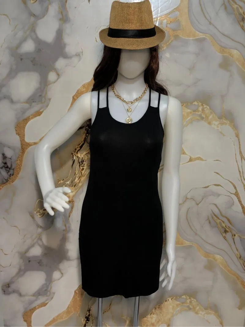 H&M Minimalist Casual Casual dress Wanita black photo 1