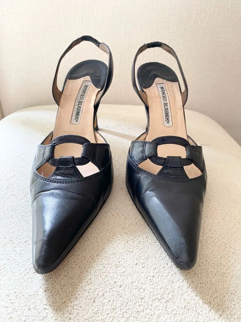 Manolo Blahnik Luxury Minimalist Heels Wanita black photo 1