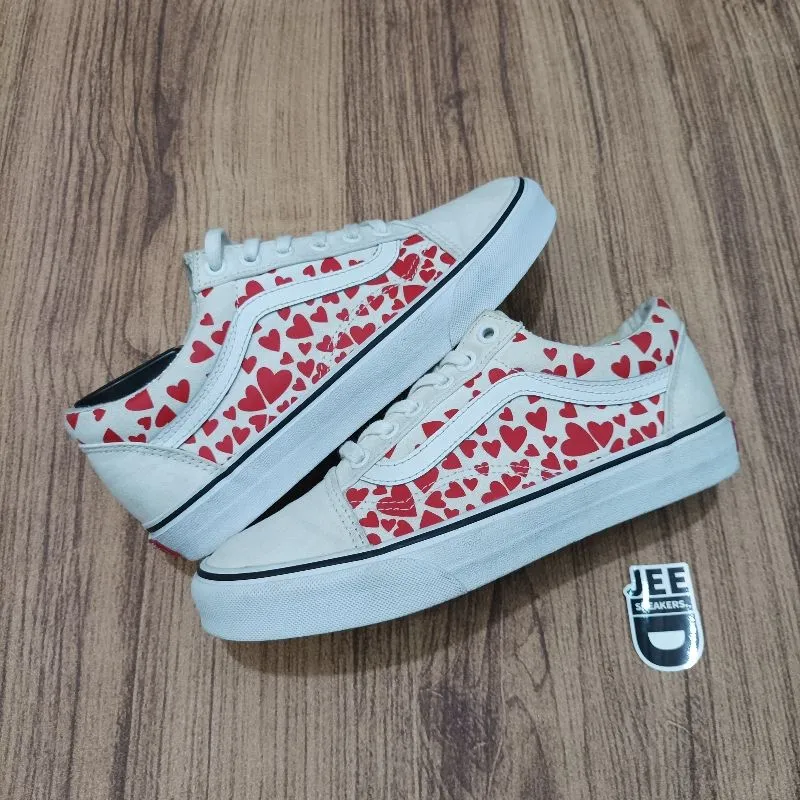 VANS Emo Casual Sneakers Wanita white red photo 1
