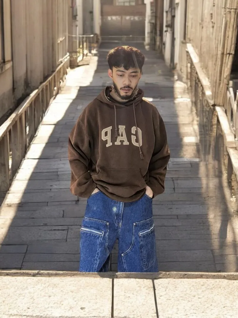 GAP Vintage Streetwear Hoody Pria brown photo 1