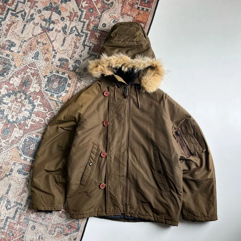 Streetwear Y2K Bomber jacket Pria brown photo 1