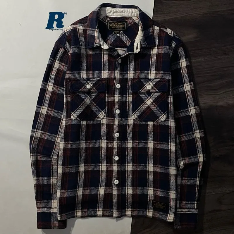Neighborhood Sportswear Casual shirt Pria navy brown photo 1
