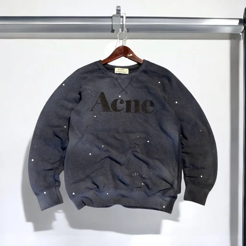 Acne Studios Streetwear Grunge Sweatshirt Pria silver gray photo 1