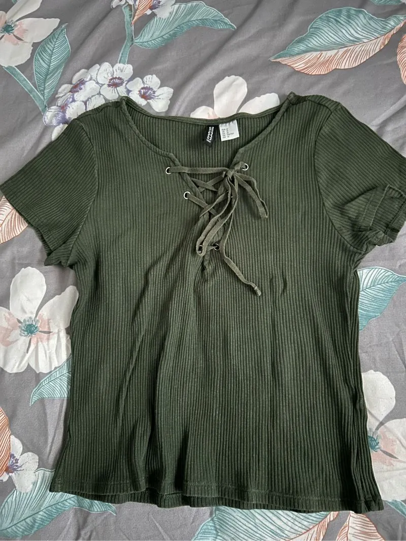 H&M Casual T-shirt Wanita green photo 1