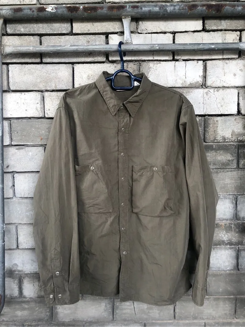 Uniform Bridge Streetwear Y2K Casual shirt Pria green photo 1