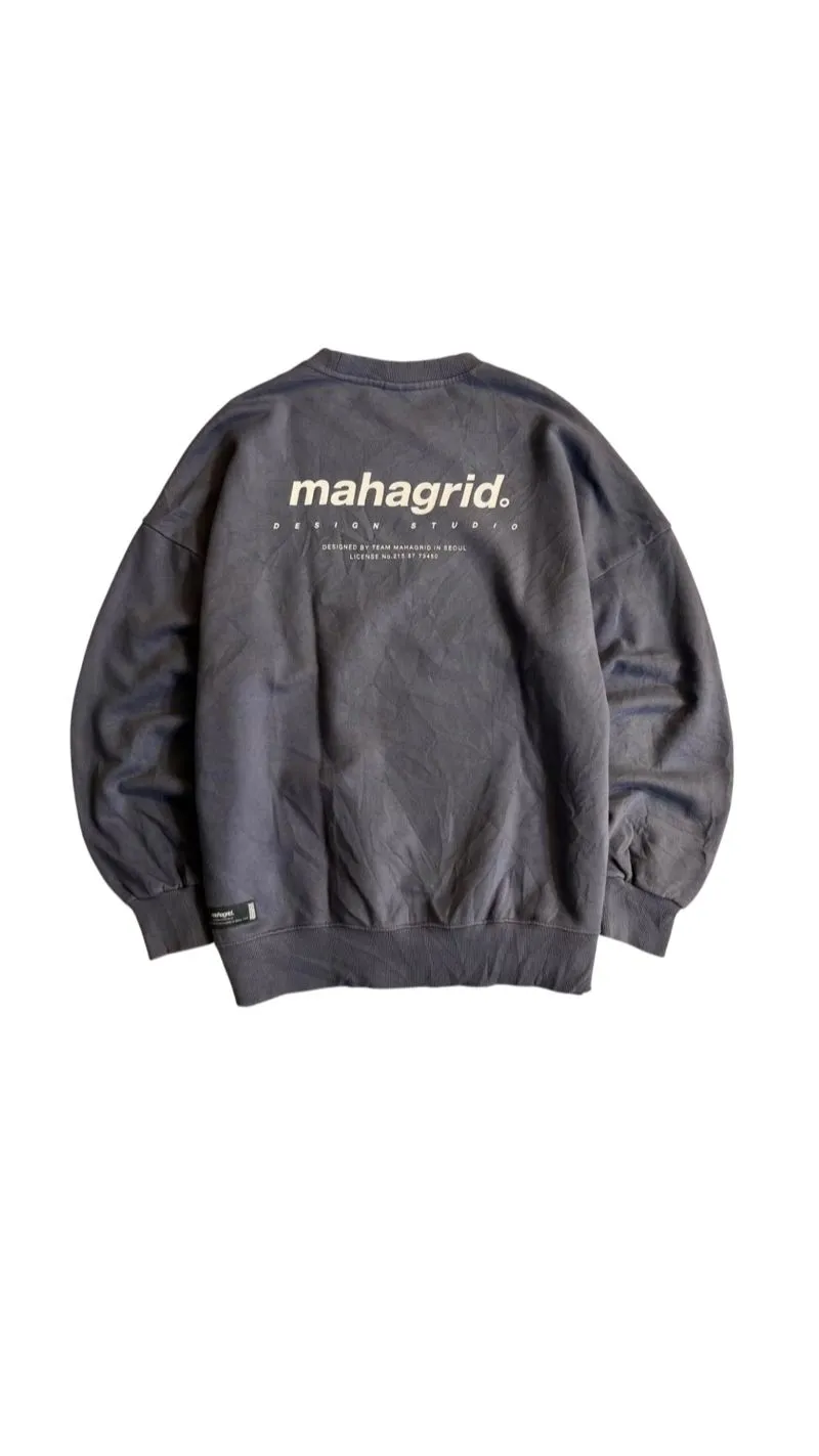 Mahagrid Streetwear Y2K Sweatshirt Pria blue photo 1