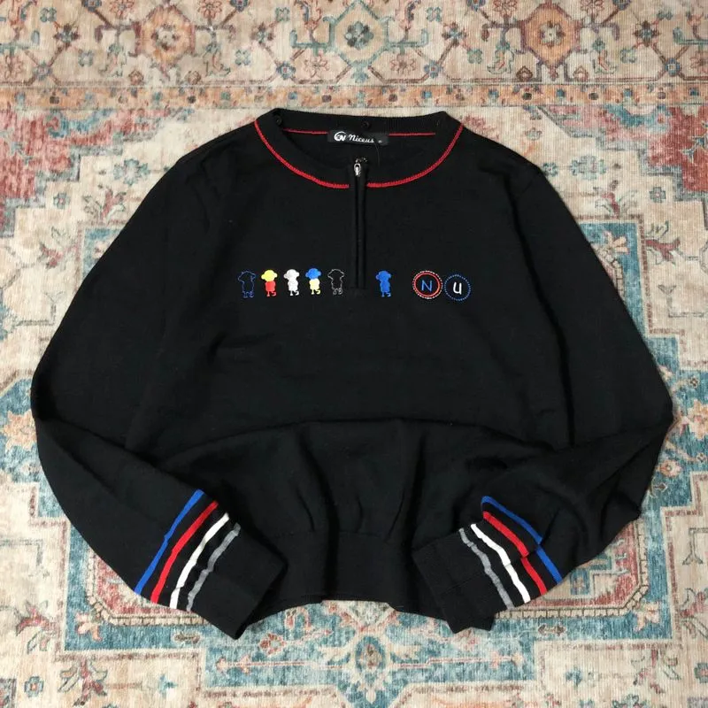 Japanese brand Streetwear Y2K Sweater Pria black photo 1