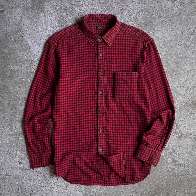 Uniqlo Streetwear Casual Casual shirt Pria red black photo 1