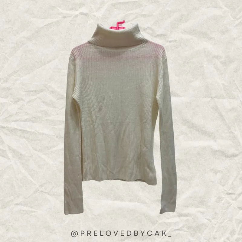 Minimalist Casual Sweater Wanita white photo 1