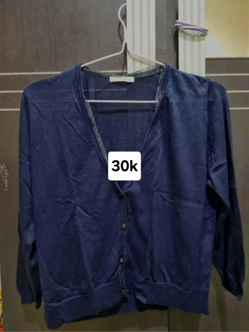 Streetwear Casual Cardigan Wanita navy photo 1