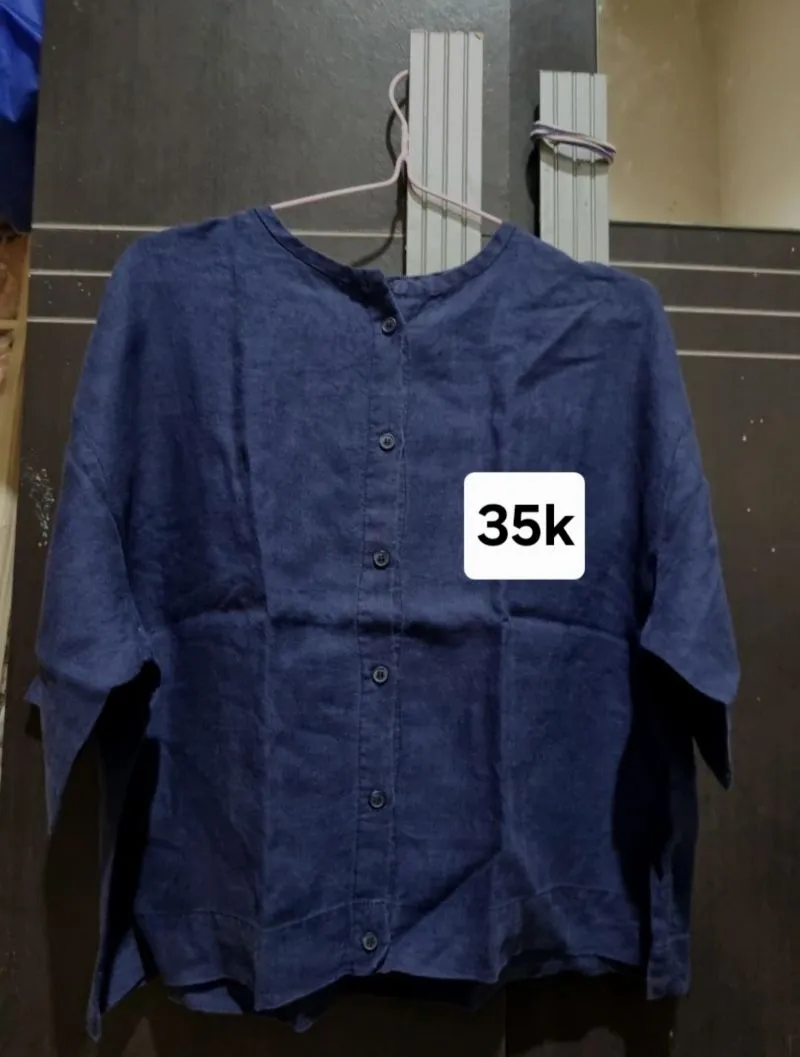 Minimalist Casual Blouse Wanita navy photo 1