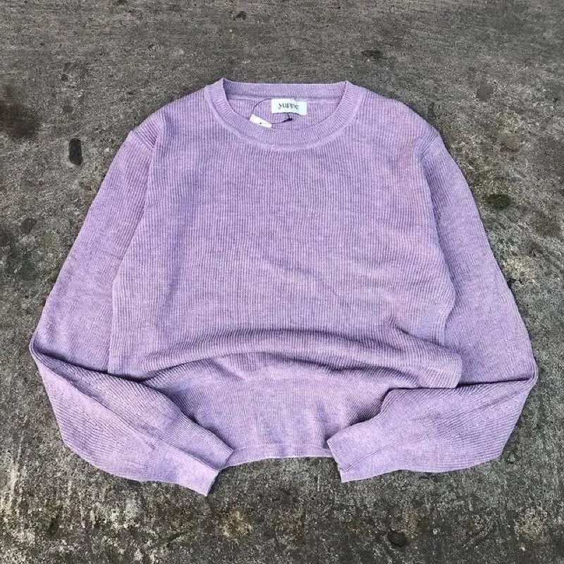Japanese brand Streetwear Casual Sweater Pria purple photo 1