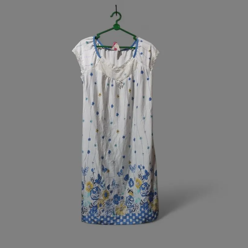 Minimalist Evening dress Wanita white blue photo 1