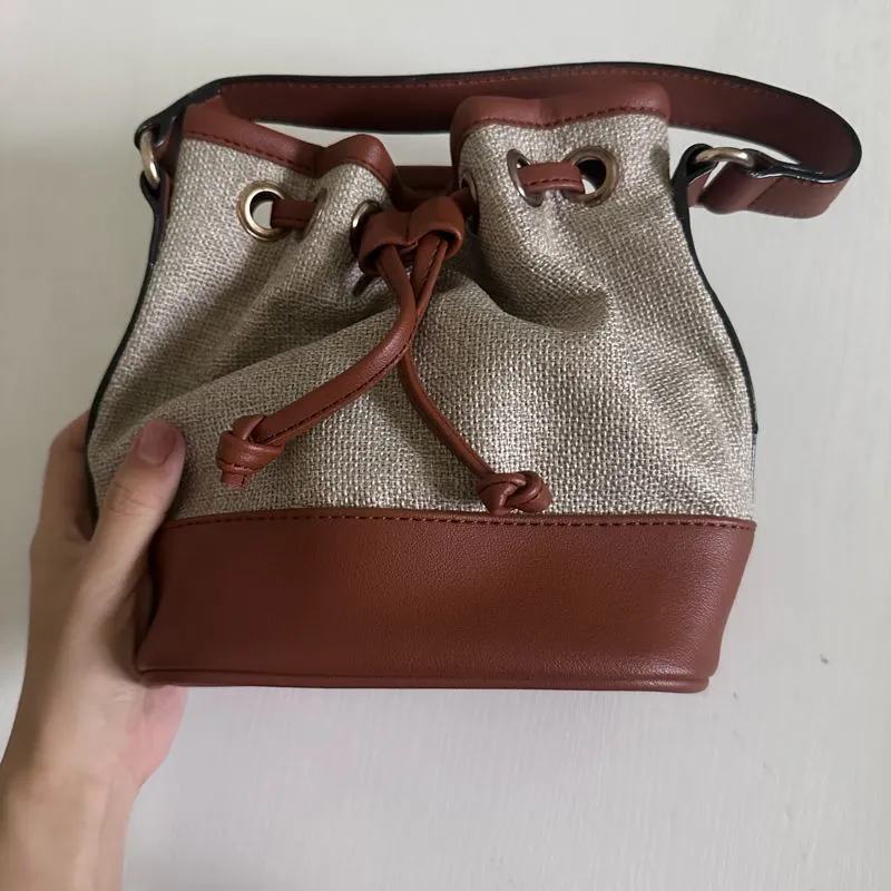 Vintage Casual Bucket bag Wanita tan brown photo 1