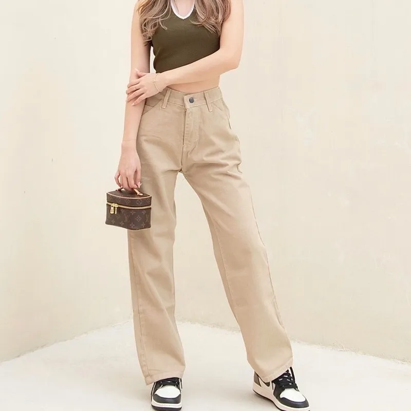 Minimalist Sweatpants & Joggers Wanita tan photo 1
