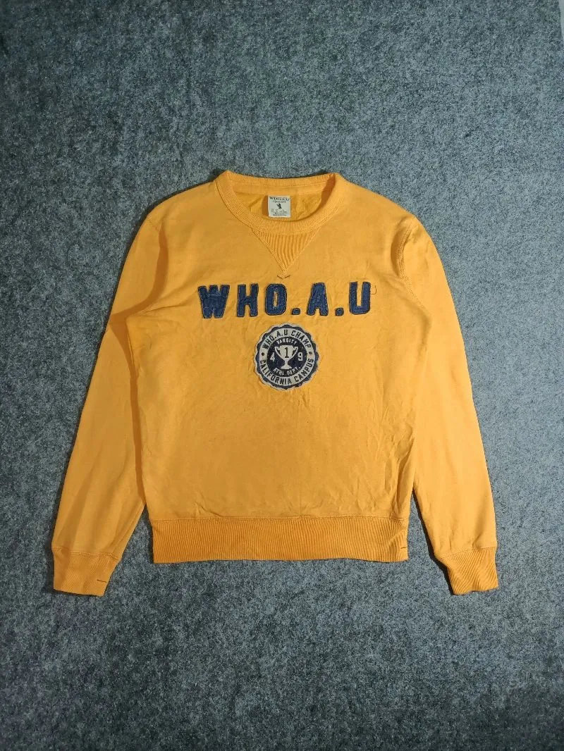 WHO.A.U Vintage Minimalist Sweatshirt Pria yellow photo 1