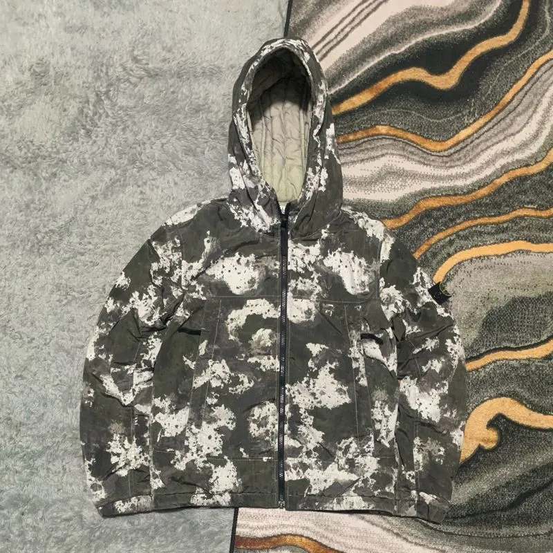 Stone Island Streetwear Casual Puffer jacket Pria white gray photo 1