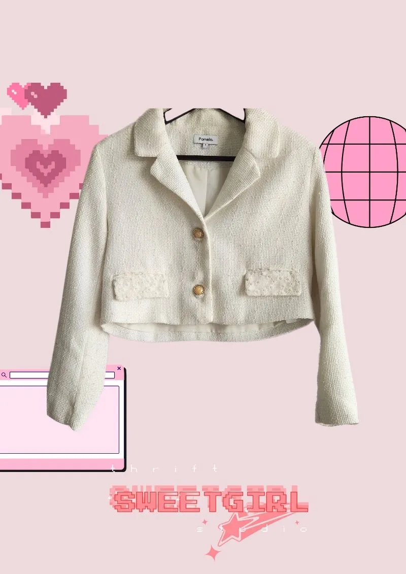 Pomelo Casual Blazer Wanita white photo 1