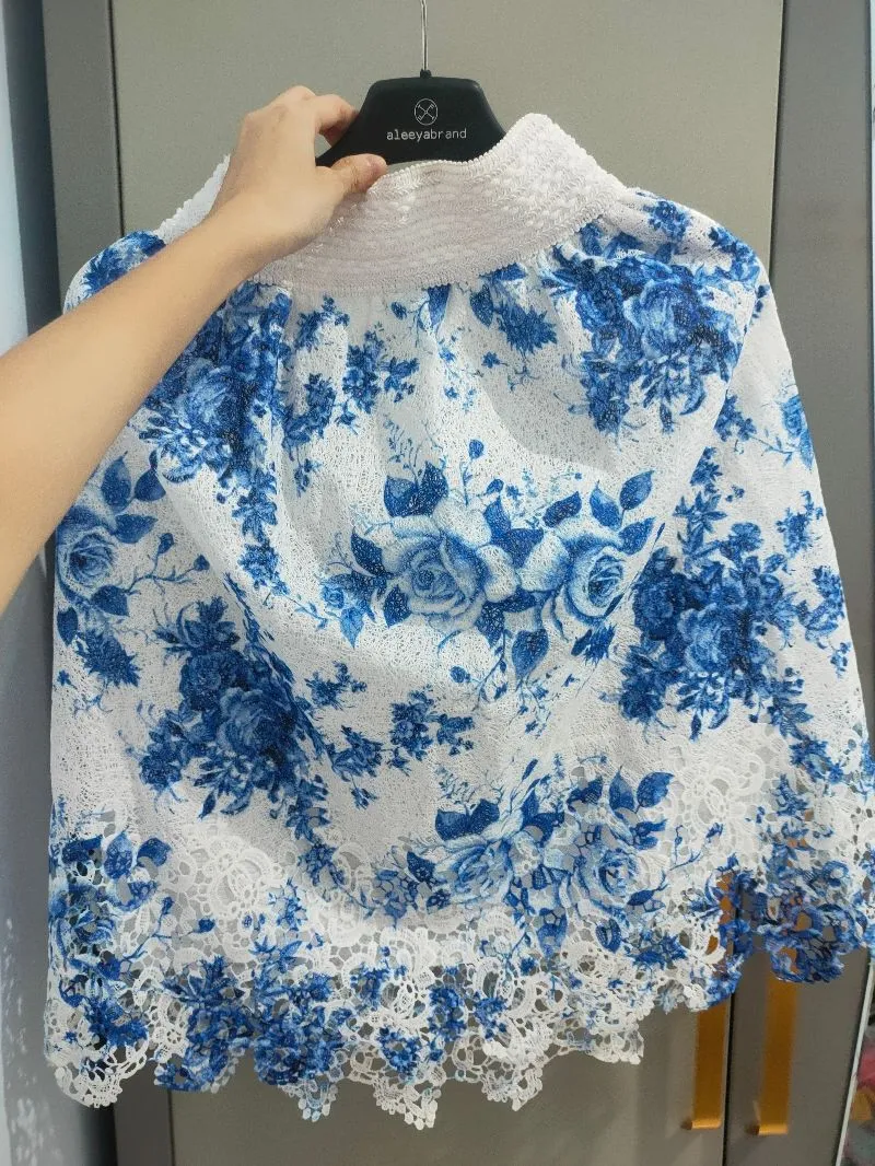 Coquette Casual Skirt Wanita white blue photo 1