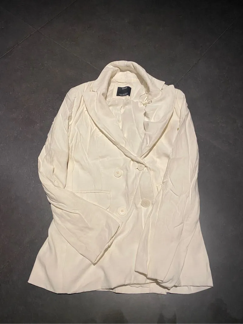 Bershka Luxury Casual Blazer Wanita white photo 1
