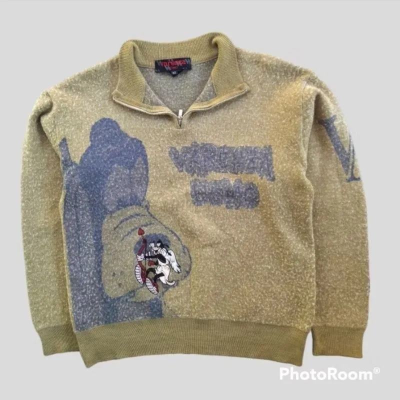 Streetwear Y2K Sweater Pria tan brown photo 1