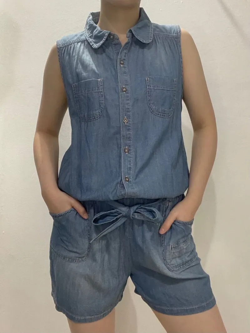 NEXT Casual Minimalist Jumpsuit Wanita pink blue photo 1