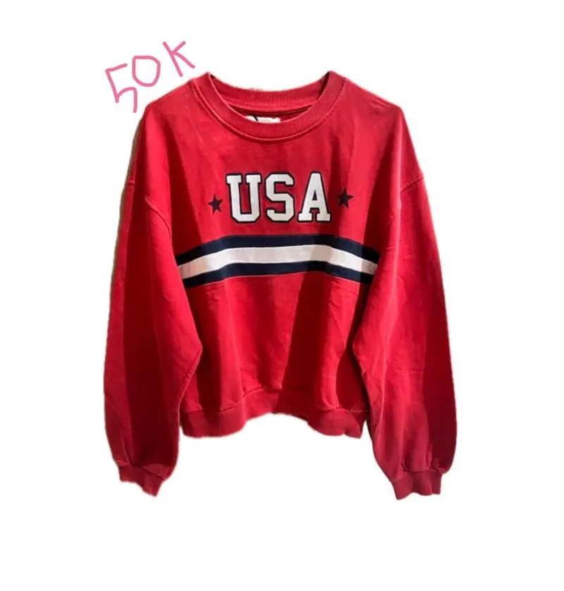 Bershka Streetwear Sweater Wanita red photo 1