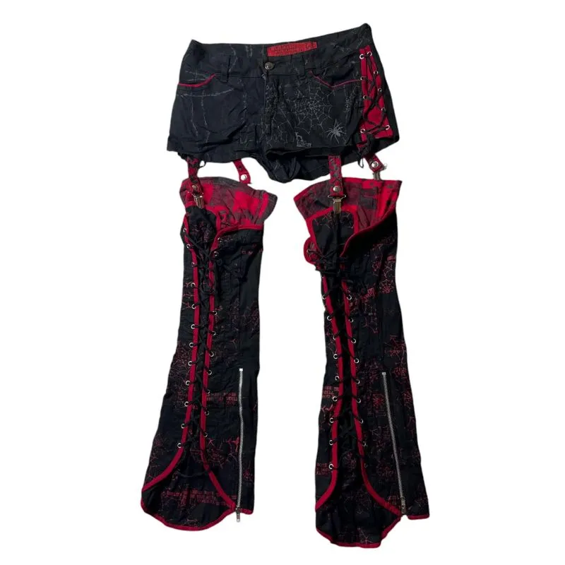 Japanese brand Y2K Avant Garde Casual pants Pria red black photo 1